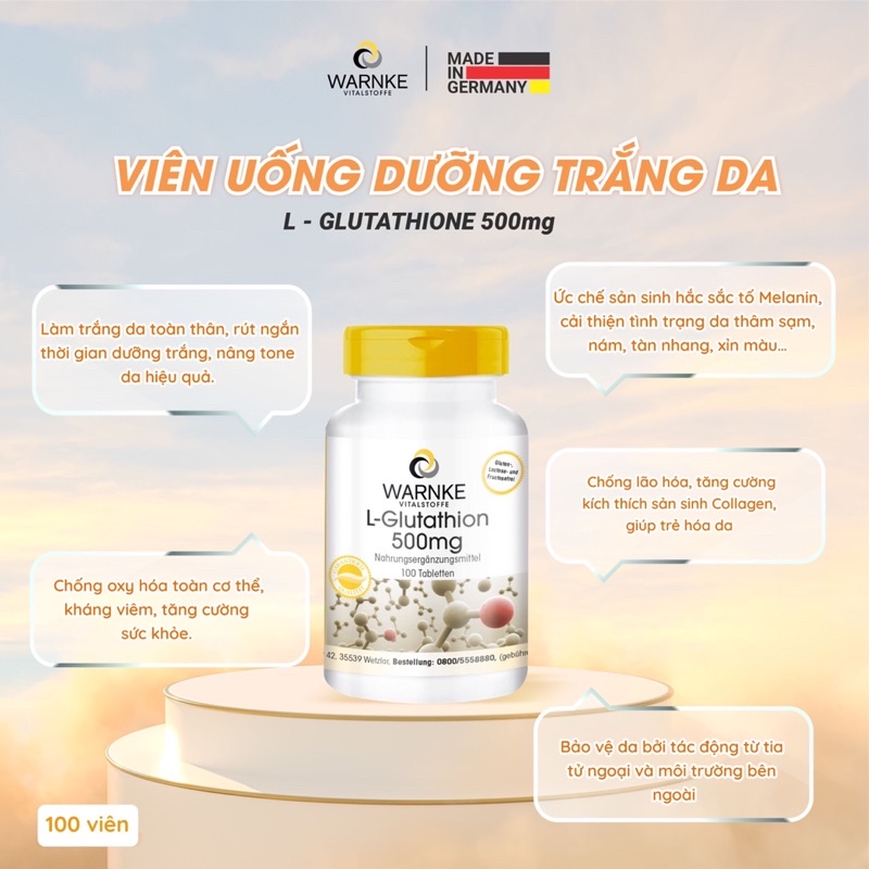 Viên uống trắng da L-Glutathion WARNKE
