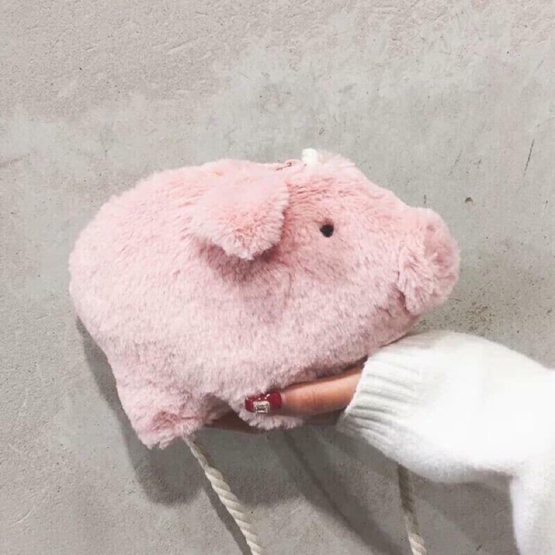 Túi lông heo hồng