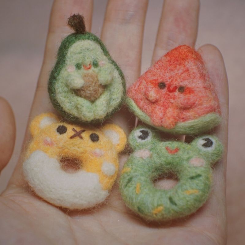 Len Chọc Mã Màu 41-80 (Needle Felt) 5g/Gói