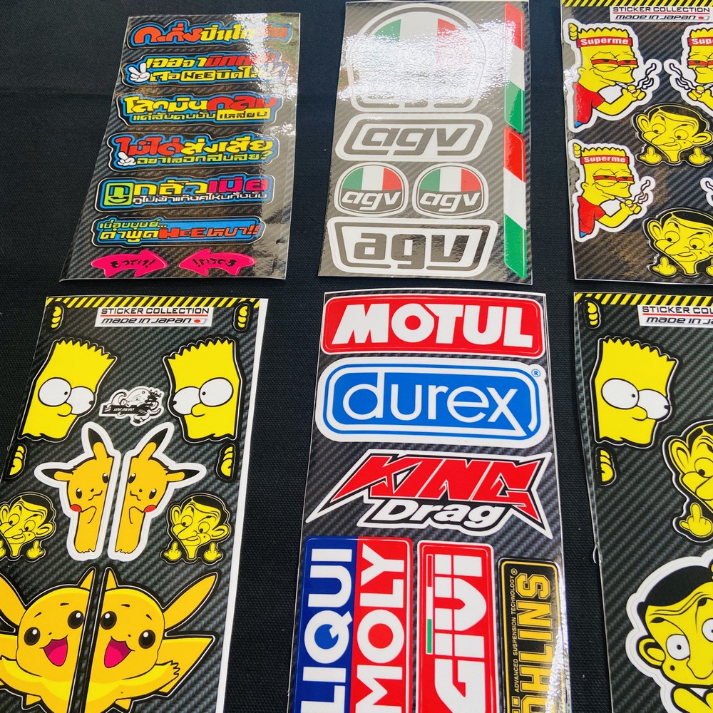 TẤM TEM CÁN NHỰA DẺO NHIỀU STICKER TRANG TRÍ XE