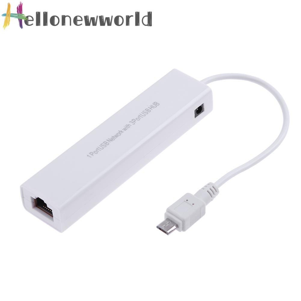 Bộ Chia 3 Cổng Usb 2.0 Hub 10 / 100mb Micro Usb Sang Rj45 Lan