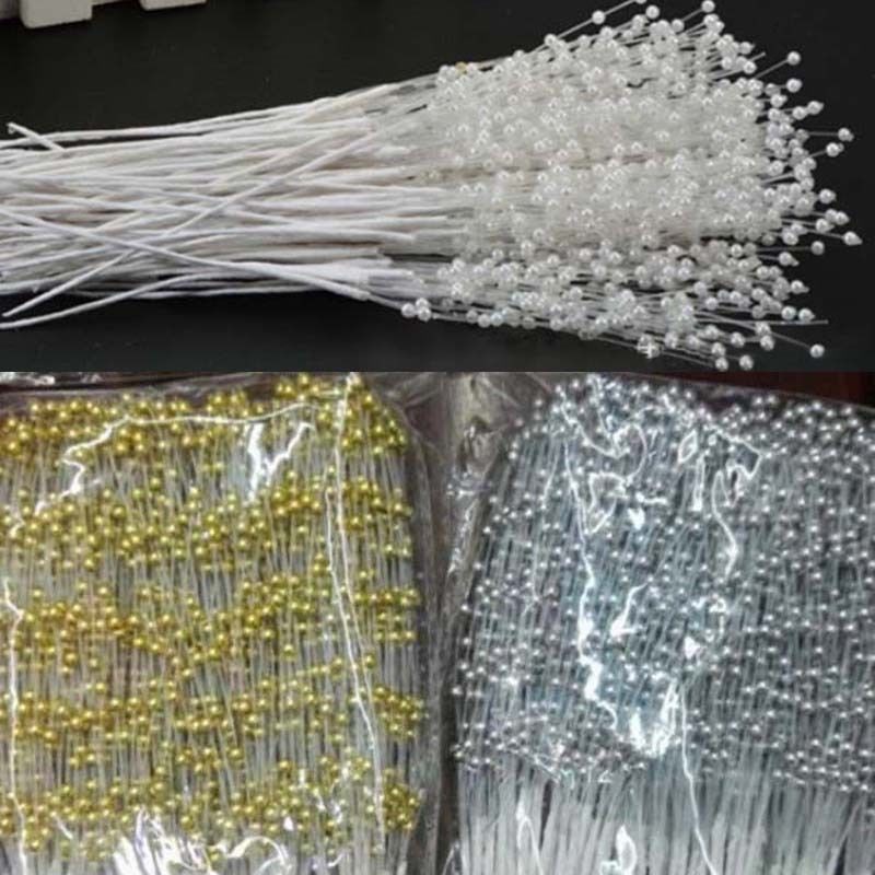 10 cành hoa đính ngọc trai giả dùng trang trí bàn tiệc cưới