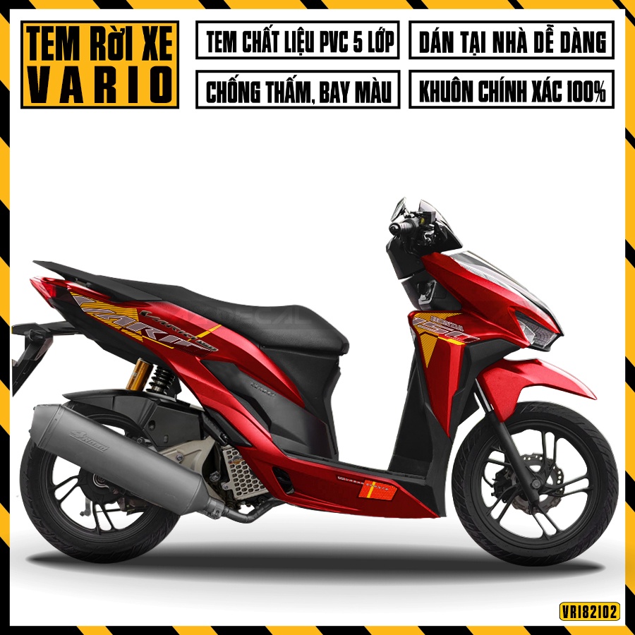 Tem Dán Xe Vario Mẫu VRO | VR182102VRO | Chất Liệu PVC 5 Lớp, Cắt Khuôn Sẵn, Chống Thấm Nước