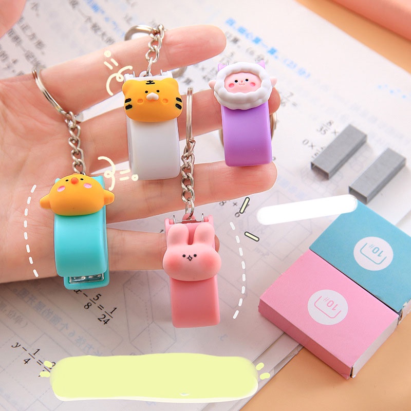 Móc Khóa Gắn Ghim Bấm Giấy Mini Staples