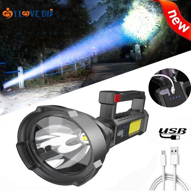 1 Đèn Chiếu Sáng Có Tay Cầm Có Thể Sạc Lại USB Tiện Dụng