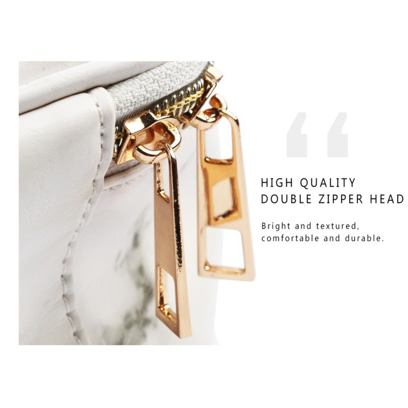 Túi hộp đựng đồ trang điểm họa tiết đá cẩm thạch trắng đẹp mắt