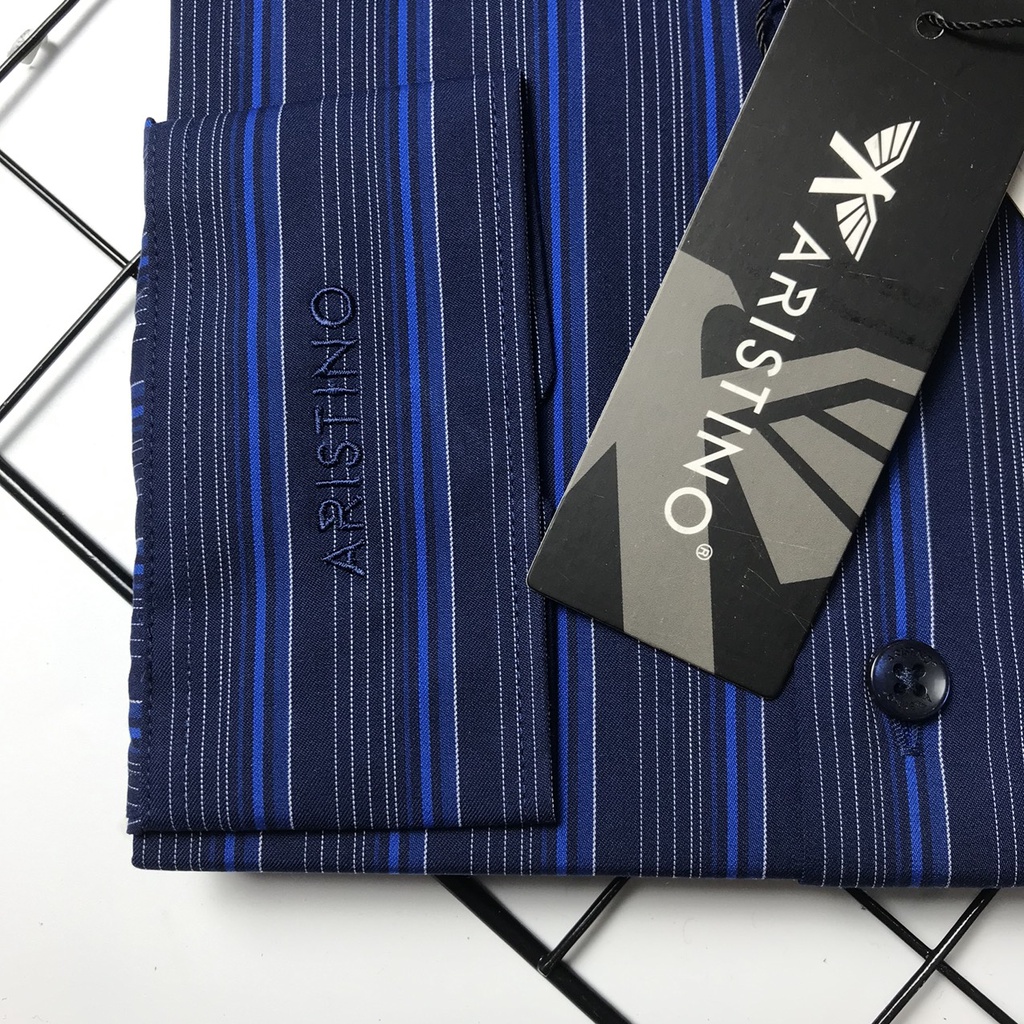 Áo sơ mi nam dài tay Aristino sợi sồi from slim tà lượn  ALS04708