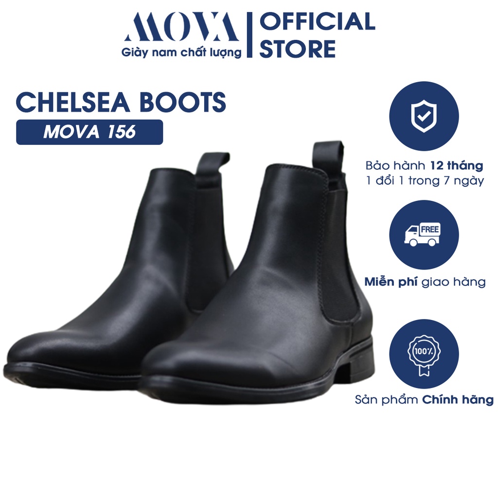 Giày Chelsea Boot nam Classic - Da bò nguyên tấm, đế cao su - Giày chelsea nam tăng chiều cao