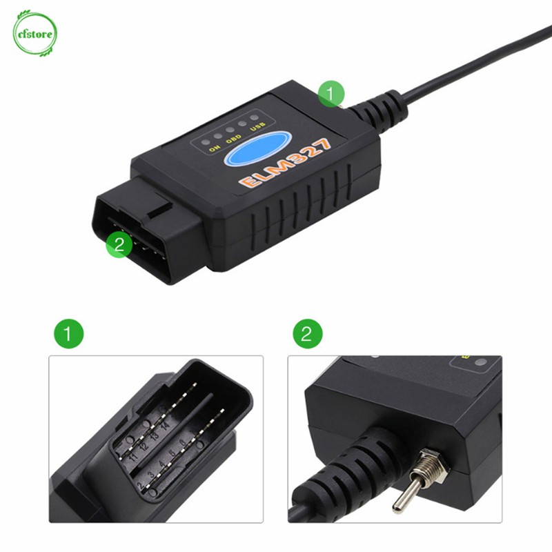 Thiết Bị Chẩn Đoán Lỗi Ô Tô Cf Elm327 Usb Obd2 Cho Ford Ms-An Hs-An Mazda