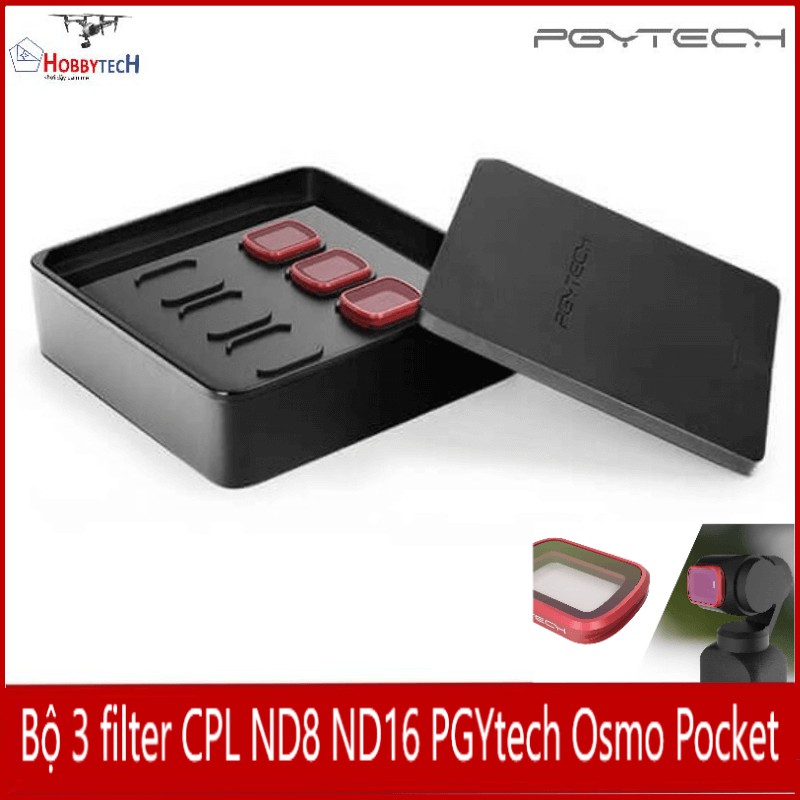 Bộ 3 filter CPL ND8 ND16 Osmo Pocket - Professional - PGYtech