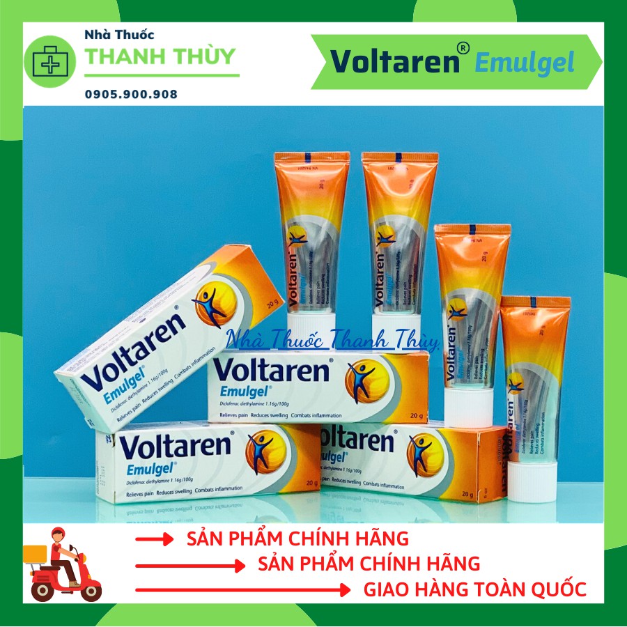 🅳🅰🆃🅴 𝟮𝟬𝟮𝟯 VOLTAREN Emulgel [Tuýp 20g] Giảm Đau Và Sưng Trong Các Trường Hợp Tổn Thương Gân, Dây Chằng, Cơ Và Khớp