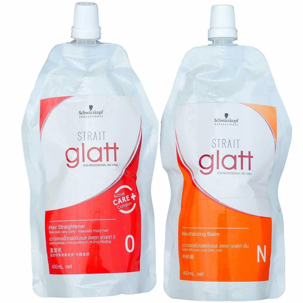 Cặp thuốc uốn duỗi tóc Schwarzkopf Glatt số 0 400ml*2, dành cho tóc khỏe và chưa qua hóa chất bao giờ