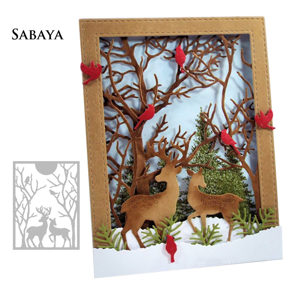 Khuôn cắt giấy kim loại hình hươu trang trí tập ảnh