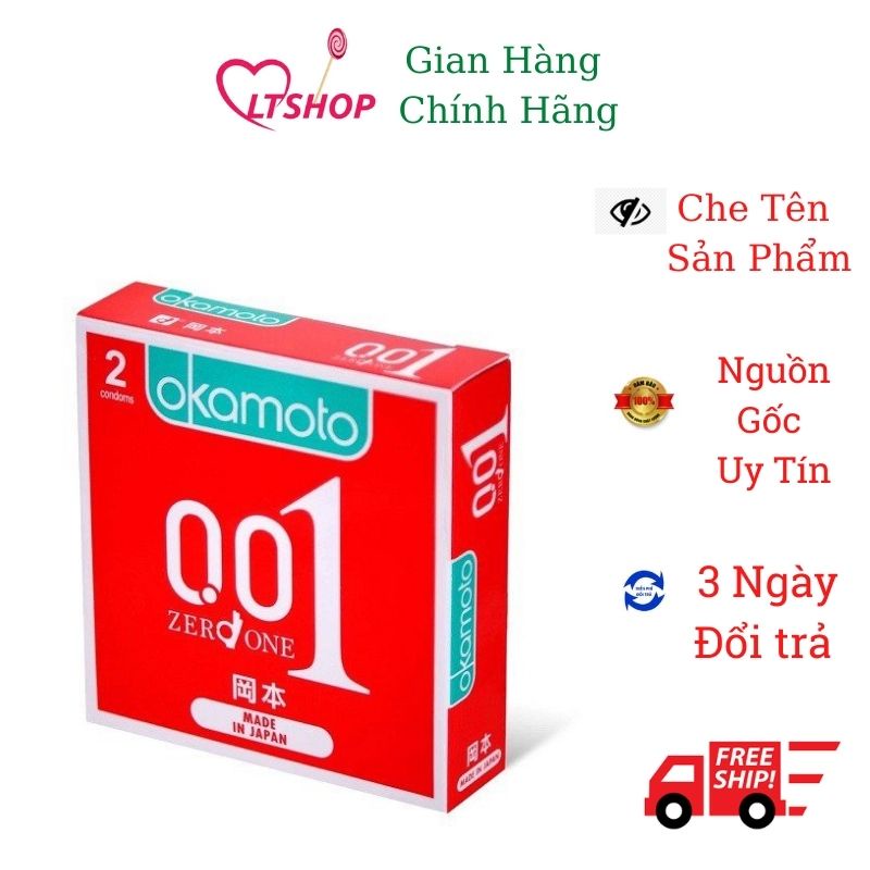 1 cái Bao cao su Okamoto 001 mm  siêu mỏng  nhất  thế giới truyền nhiệt nhanh