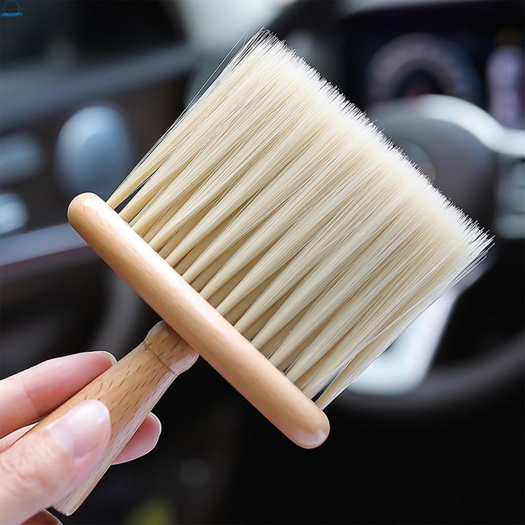 Chổi Lông Mềm Với Tay Cầm Gỗ Lau Bụi Chi Tiết Bên Trong Xe Hơi