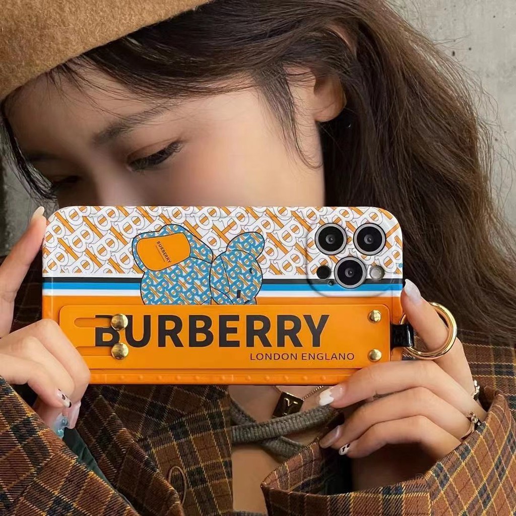 Ốp điện thoại trang trí logo Burberry kèm dây đeo iPhone 13ProMax 13 13pro 11ProMax 11 X Xs Xr XsMax 12 12pro 12ProMax