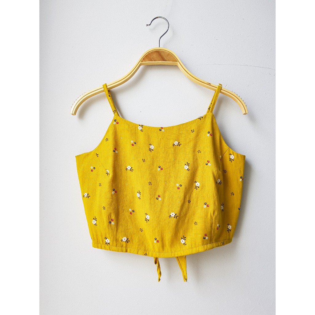 Áo yếm áo dây nữ croptop hàng thiết kế hoa nhí Vintage Ulzzang