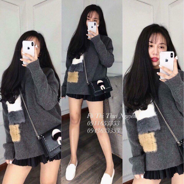 Áo len lông thỏ qccc