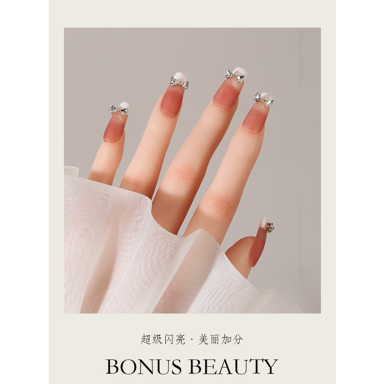 Phụ Kiện Trang Trí Móng Tay Hình Trái Tim Bằng Hợp Kim Đính Đá zircon Sang Trọng