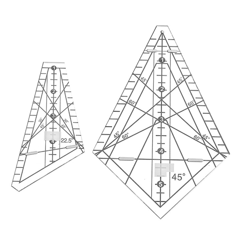 Pcf * 2 Cái Thước Vẽ Nghệ Thuật 22.5° &amp; 45°Bộ Thước Kẻ Và Thước Kẻ Dùng Trong May Vá