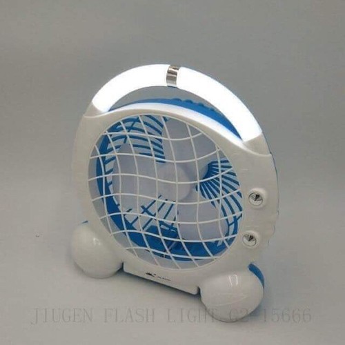 Quạt Sạc Tích Điện 2in1 Có Đèn Pin Mini Fan JR-5500, có tay cầm nên di chuyển dễ dàng ( Giao mẫu ngẫu nhiên )