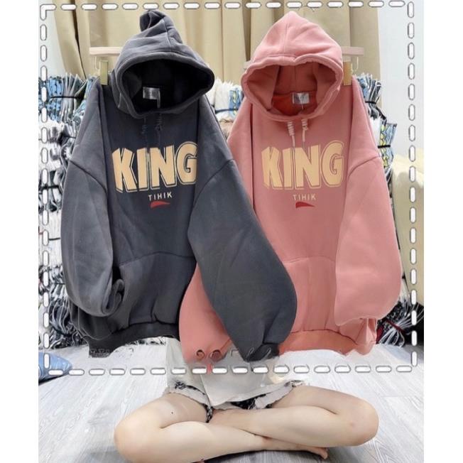 Áo Nỉ Mũ Hoodies King From To Đại Dáng Unisex Mũ 2 Lớp Tay Bồng( Hàng Sẵn)