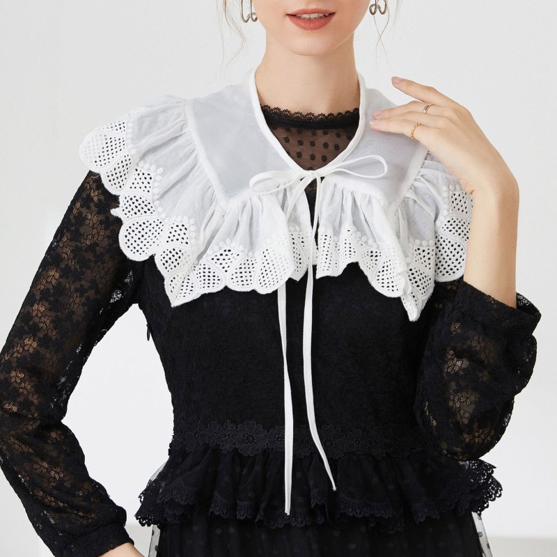 Cổ Áo Giả Thêu Hoa Có Thể Tháo Rời