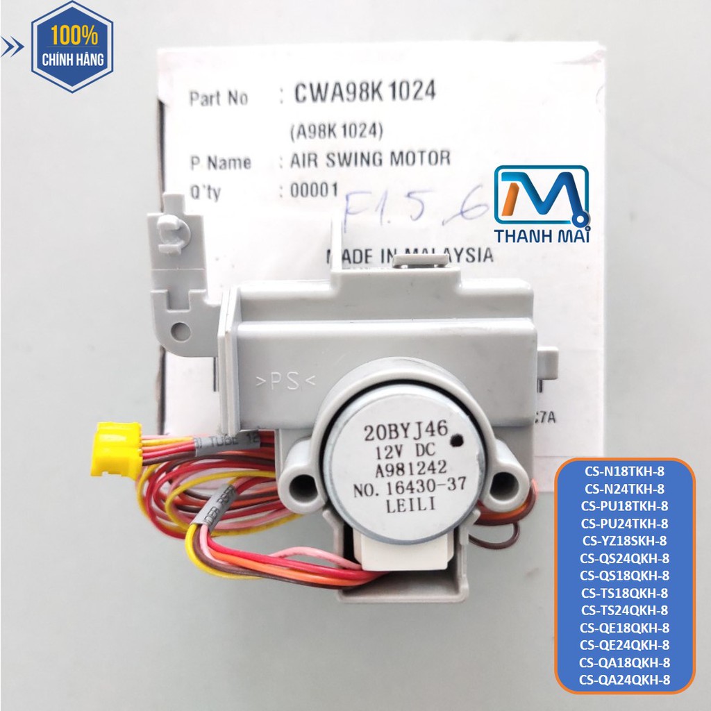 [Mã ELHA22 giảm 5% đơn 300K] Motor đảo gió Máy lạnh Panasonic CS-N18TKH-8 // N24TKH-8 // PU18TKH-8 // PU24TKH-8