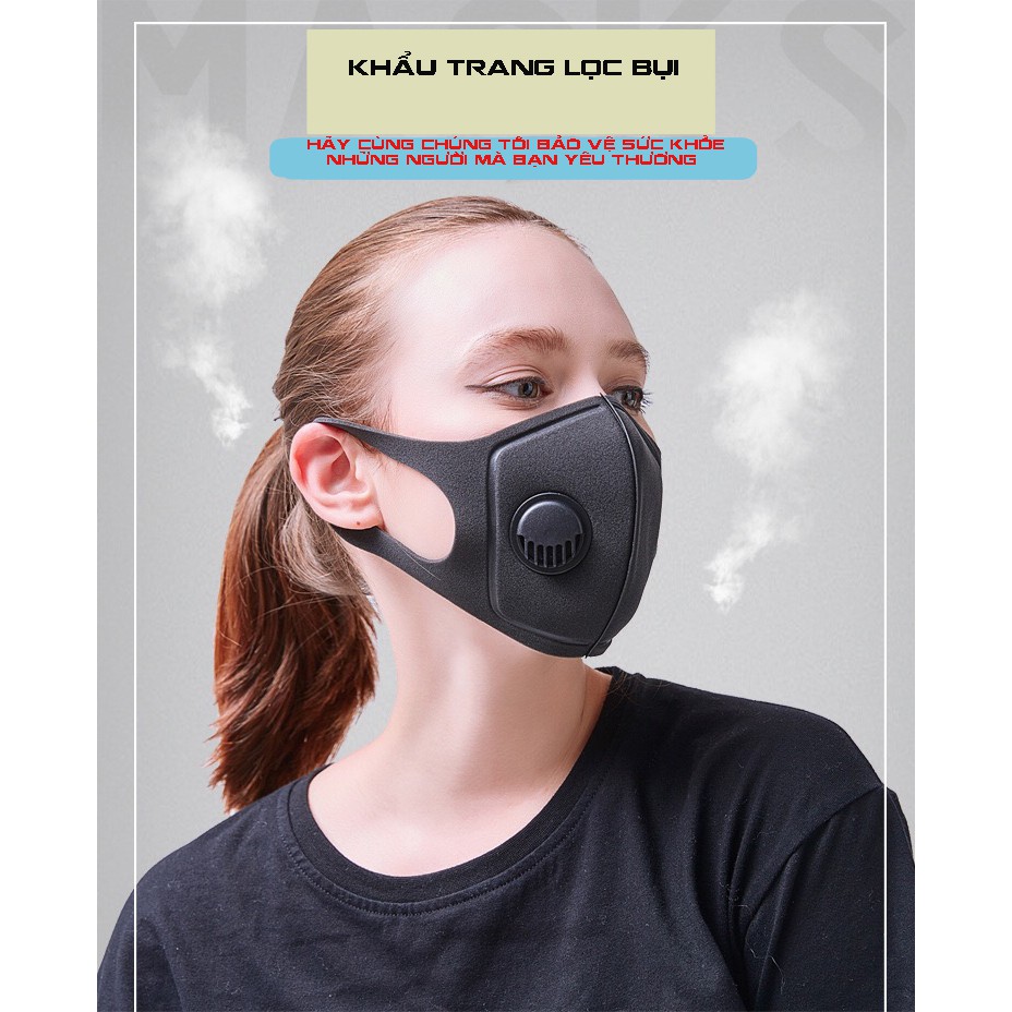 Pitta Mask - Khẩu trang chống bụi mịn, lọc khói bụi Pitta Nhật màu đen - có van thở