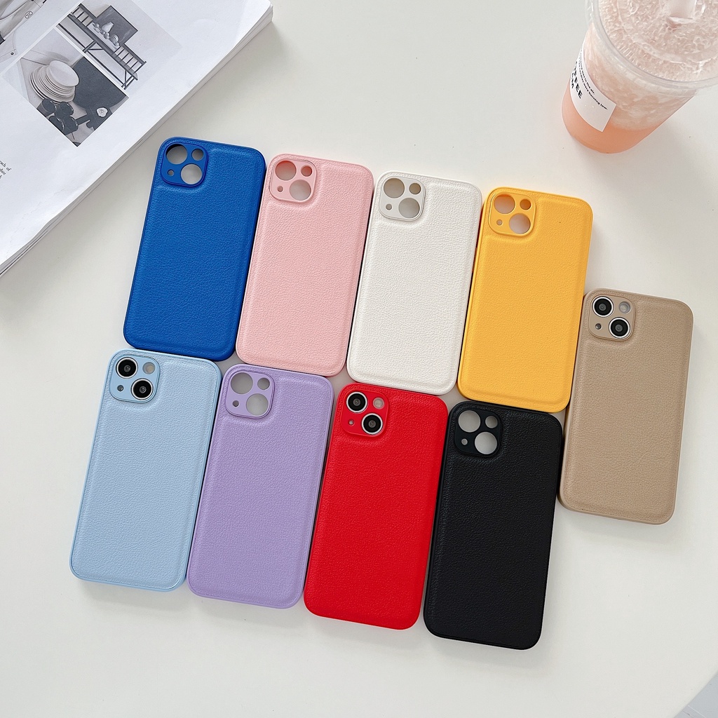 Bao Da Điện Thoại Chống Sốc Màu Vàng / Xanh Dương Cho iPhone 14 / 13 / 12 / 11 / X / 8 / 7P