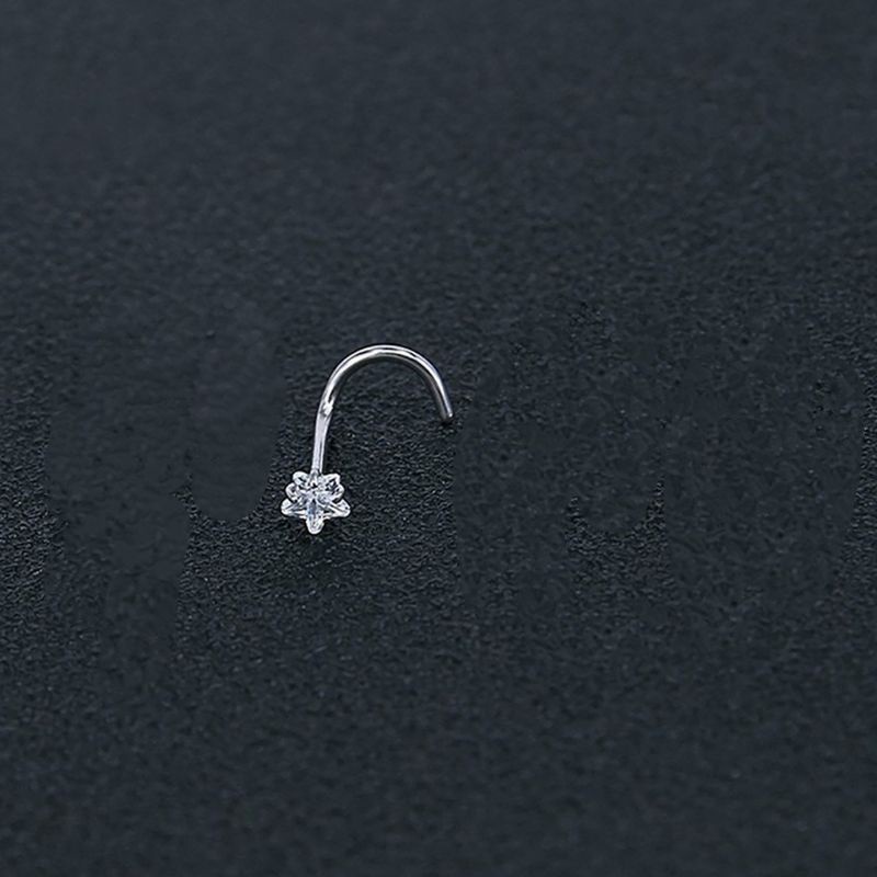 Khuyên Mũi Đá Trấu - Đá 3mm - Khuyên thép y tế không gỉ - Khuyên mũi hình Trái tim / Ngôi sao / Tròn