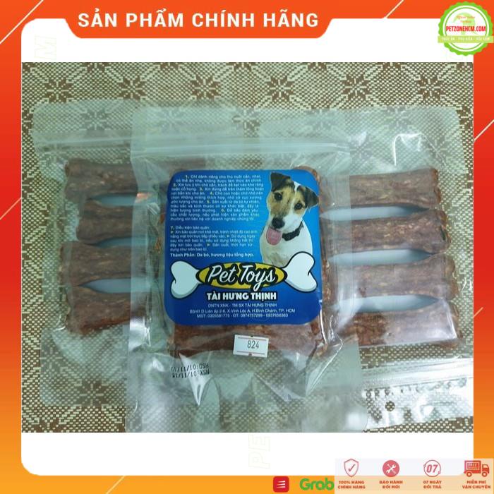 Xương đồ ăn cho chó  FREESHIP  THT MS: 824 - 4 cây | Pet Snack bánh thưởng xương da bò dẹp 4 inch cho chó cún