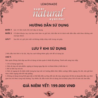 Kẻ Mắt Lemonade Super Natural Eyeliner