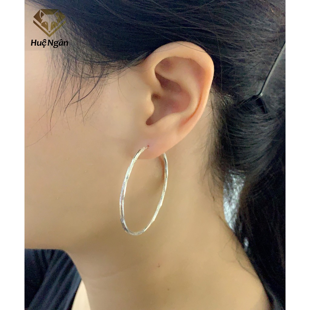 Bông tai bạc Ý 925 Huệ Ngân - Khuyên Vòng Xinh RYE401901