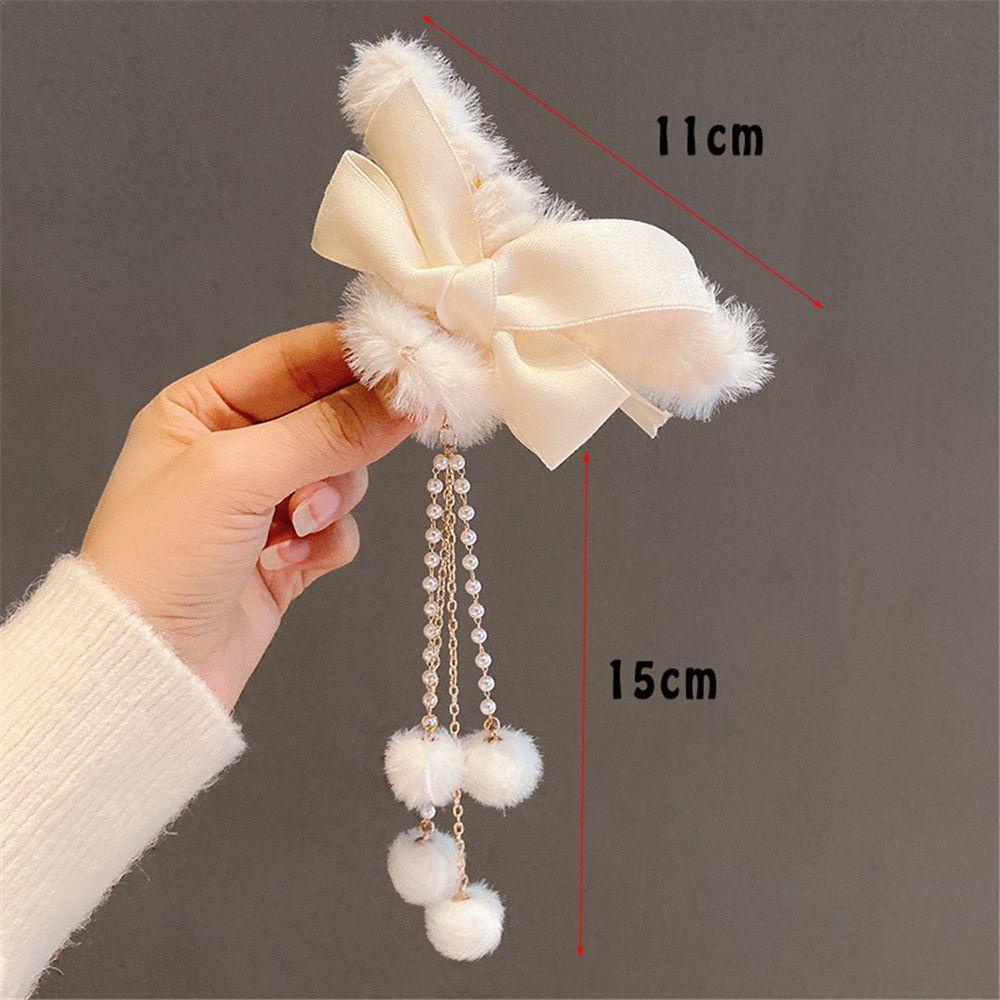 MELODG Kẹp Tóc Đuôi Ngựa Đính Nơ Thời Trang Thu Đông