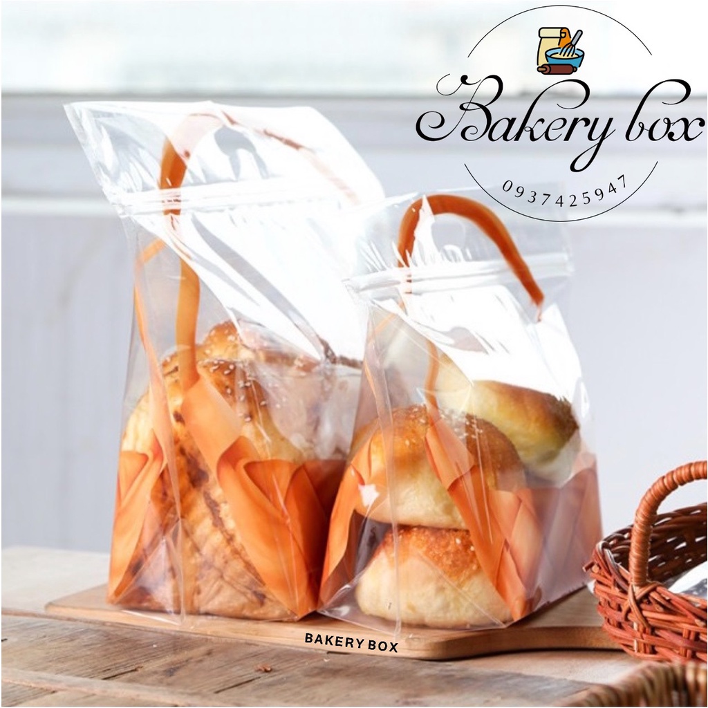 Set 50 | Túi Zip Hình Quai Xách Đựng Bánh Mì Sandwich - Kẹo Nougat (Size Nhỏ)