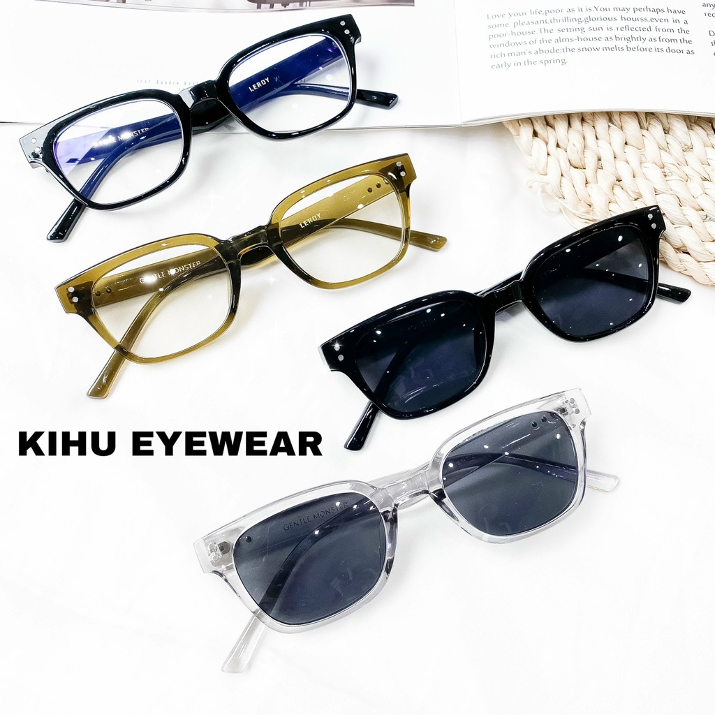 Gọng kính cận LEROY mắt vuông nhựa thời trang nam nữ đẹp leroy