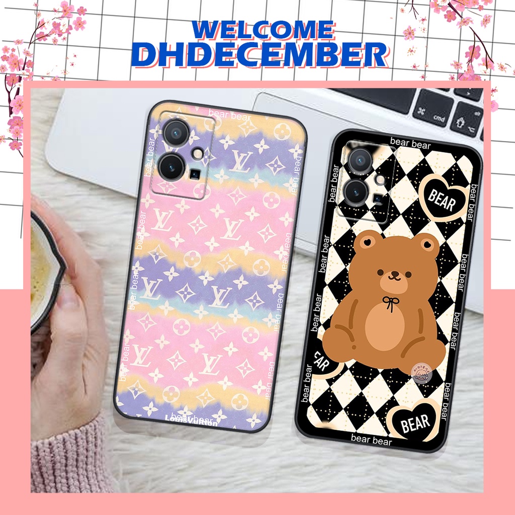 Ốp lưng Vivo Y55 5G - BẢO VỆ CAMERA in hình 3D GẤU HỒNG-GẤU BE3R -XINH XẺO CỰC ĐẸP