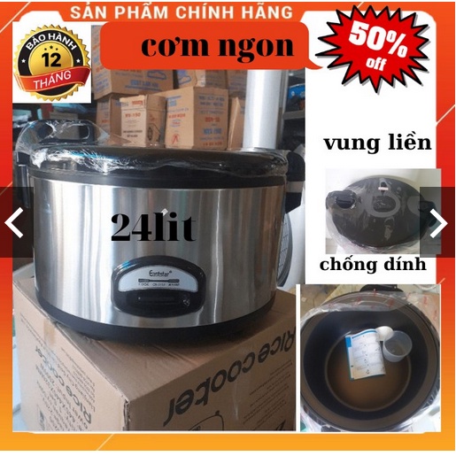 Nồi Cơm Điện Công Nghiệp EastStar-Công Nghệ HÀN QUỐC- Vung Liền 24L-2500W-Chống Dính Tốt - Cơm Ngon-BH 12 THÁNG