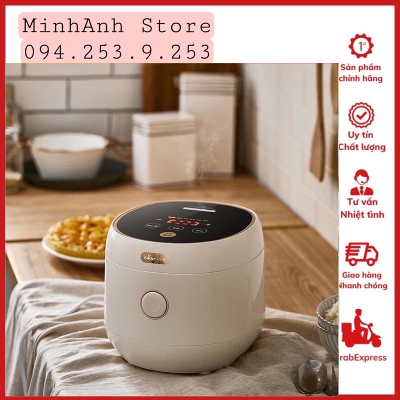 Nồi cơm 3L chính hãng Bear mẫu mới 2022 cho gia đình 3-5 người-HÀNG CHÍNH HÃNG-BH 12 THÁNG