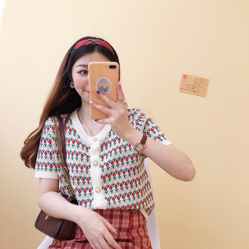 Áo len tăm ngắn tay dáng croptop ulzzang Hàn Quốc C72 - MaoMao