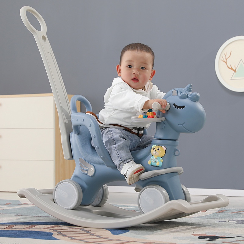 Ngựa gỗ, ngựa bập bênh trẻ em, quà sinh nhật một tuổi, xe đẩy đồ chơi