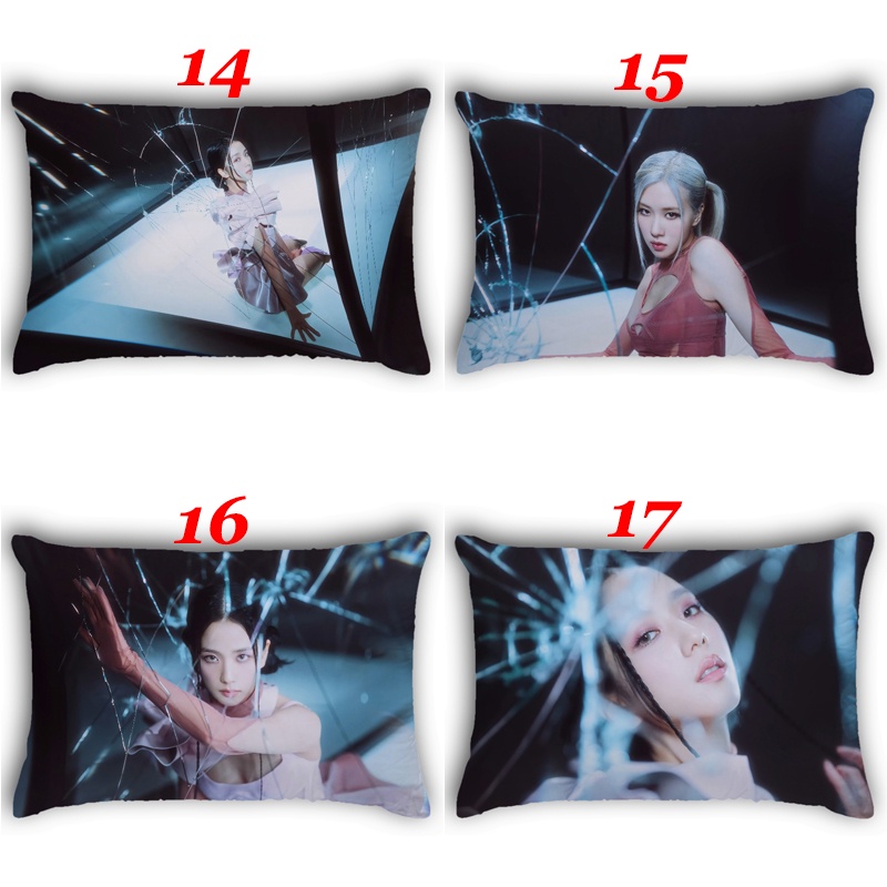 Vỏ Gối Chữ Nhật In Hình Jisoo, Jennie, Ros Và Lisa BLACKPINK Một Mặt Bằng Polyeste