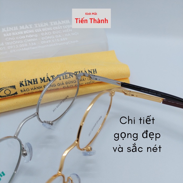Gọng Kim Loại OVal Dáng Nhỏ Dành Cho Nữ Chất Đẹp Có Bản Lề Lò Xo  - Kính Mắt Tiến Thành