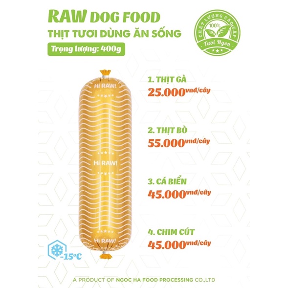 HI RAW - RAW DOG FOOD - Chế độ ăn hoàn chỉnh từ thịt tươi dành cho chó từ