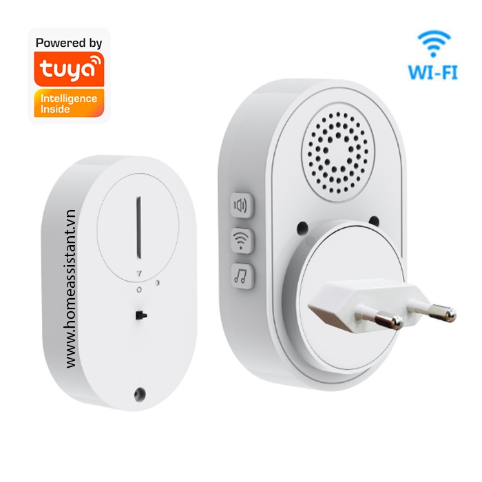 Chuông Cửa Không Dây Wifi Tuya Kiêm Trung Tâm Báo Động WDR01