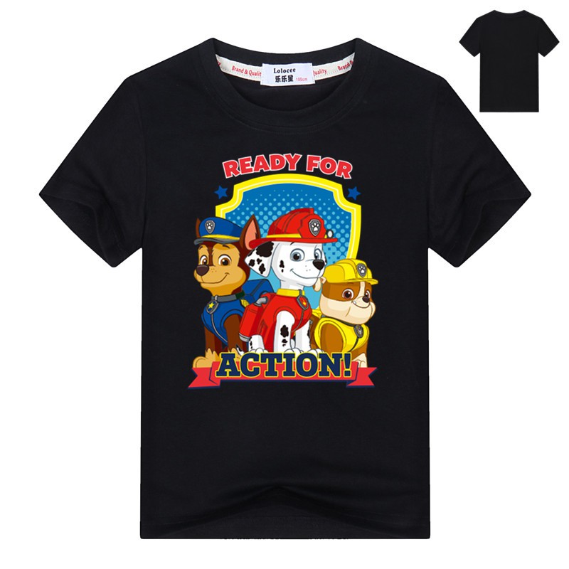 Áo thun tay ngắn in hình hoạt hình Biệt đội Paw Patrol cho bé