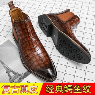 Chelsea boots nam Giày cao cổ Martin boots da nam mid-top giày da nam đẹp trai Anh giày da cao g