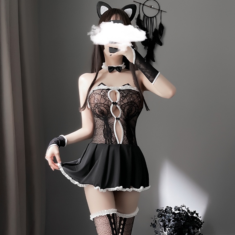 Ko Ko sex pajamas cat girl Cosplay Maid Costume cat girl role play Sexy Lingerie Sexy nightdress women's sexy lace Strapless perspective outfit | BigBuy360 - bigbuy360.vn