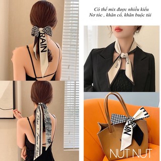 Turban cài tóc - khăn lụa quàng cổ - khăn buộc tóc vải xinh xắn 2 trong 1 K01